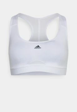 Adidas Performance Medium Support Sports Bra - White -adidas Performance Shop 007937bbb0ef470db79266d91a5498d7