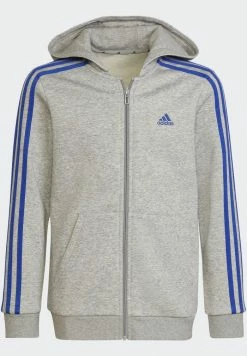 Adidas Performance Zip-up Sweatshirt - Medium Grey Heather/team Royal Blue