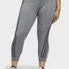 Adidas Performance OPTIME TRAINICONS STRIPES PLUS SIZE - Leggings - Grey