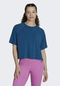 Adidas Performance AEROREADY WRAP-BACK - Basic T-shirt - Blue