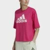 Adidas Performance ESSENTIALS LOGO LOOSE FIT CROP - Print T-shirt - Pink -adidas Performance Shop 0f2516327bcf40cfbb8a1044938c3d96