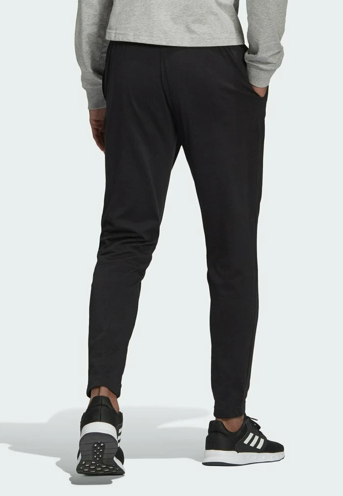 Adidas Performance ESSENTIALS SINGLE TAPERED - Tracksuit Bottoms - Black 4 Adidas Performance ESSENTIALS SINGLE TAPERED - Tracksuit Bottoms - Black - Image 2