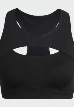 Adidas Performance COREFLOW STUDIO WIND - Medium Support Sports Bra - Black Carbon -adidas Performance Shop 11a51cd46d6c4e5b85495acd40c1884d