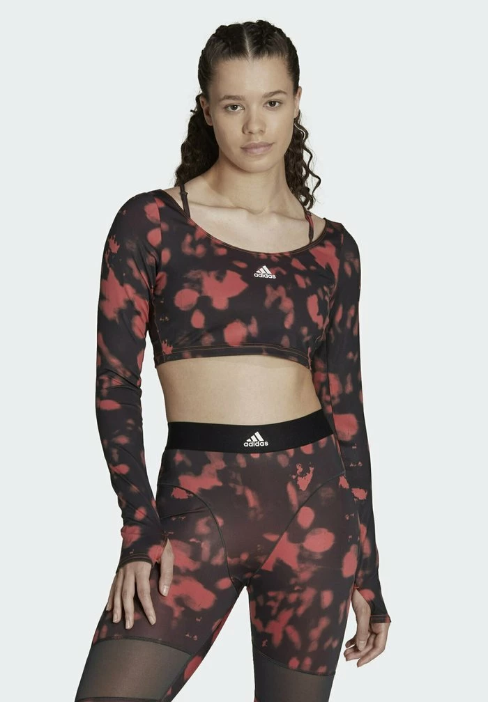 Adidas Performance HYPERGLAM CUT - Long Sleeved Top - Red White 3 Adidas Performance HYPERGLAM CUT - Long Sleeved Top - Red White