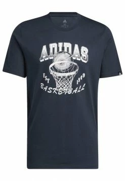 Adidas Performance AWORLD HOOPS BASKETBALL - Print T-shirt - Blue -adidas Performance Shop 13e34a221c054c5a88eb5ed8789f75ed
