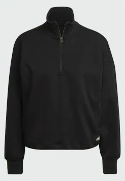 Adidas Performance FUTURE ICONS QUARTER ZIP - Sweatshirt - Black -adidas Performance Shop 14fba4efe0464a3195cbf07eb7654dce