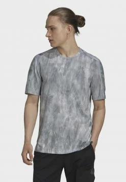 Adidas Performance WORKOUT SPRAY DYE - Print T-shirt - Grey