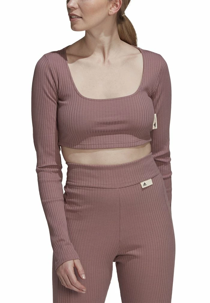 Adidas Performance W SL RIB CRO LS - Sports T-shirt - Brown 5 Adidas Performance W SL RIB CRO LS - Sports T-shirt - Brown - Image 3