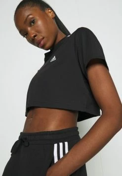 Adidas Performance CROPPED TEE - Print T-shirt - Black -adidas Performance Shop 17ee62f516d04994888779cd14c2c419