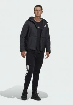 Adidas Performance STRIPES HOODED INSULATED - Winter Jacket - Black -adidas Performance Shop 18c2f1484cdd4814810ff09d1aacbed0