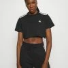 Adidas Performance CROPPED TEE - Print T-shirt - Black -adidas Performance Shop 18f49a2f79fe450a8fe374579b8d4fc5
