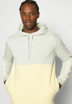 Adidas Performance ESSENTIALS COLORBLOCK FLEECE - Hoodie - Linen Green/alumina/almost Yellow -adidas Performance Shop 1ddf9b5853324df685a44bb1394a603e