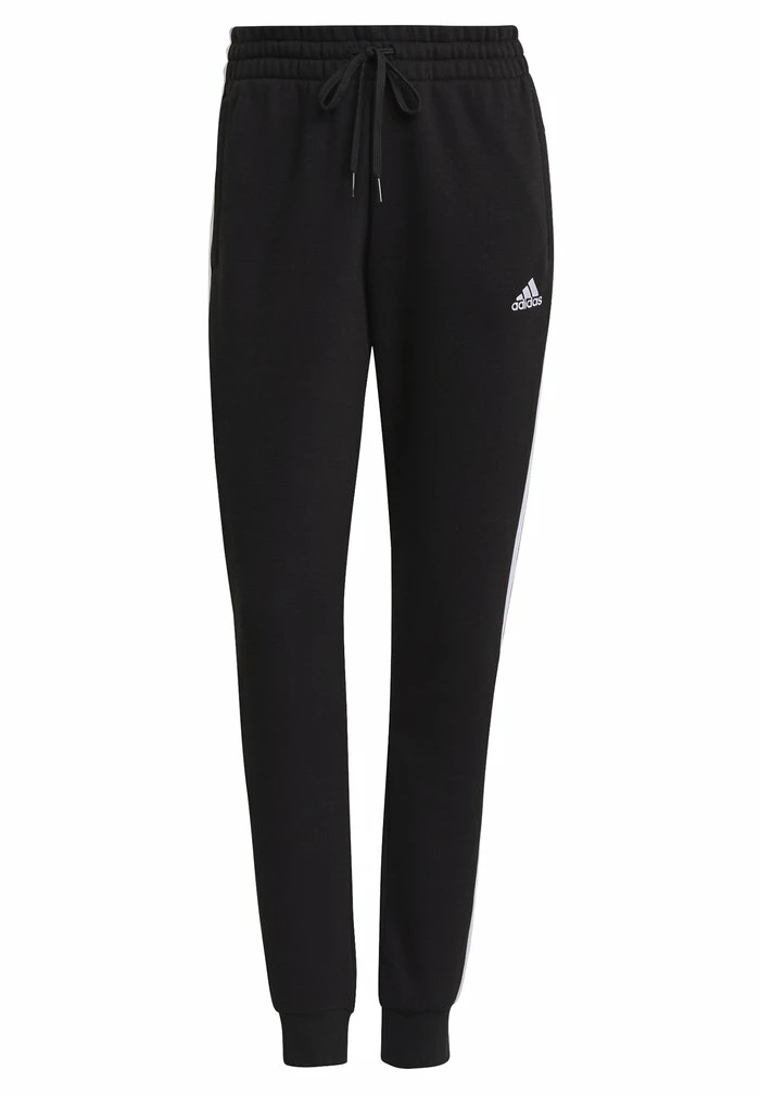 Adidas Performance ESSENTIALS FLEECE 3-STRIPES - Tracksuit Bottoms - Black/white 8 Adidas Performance ESSENTIALS FLEECE 3-STRIPES - Tracksuit Bottoms - Black/white - Image 6