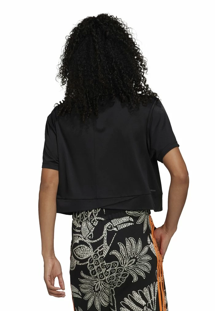 Adidas Performance CROP - Basic T-shirt - Black/white 4 Adidas Performance CROP - Basic T-shirt - Black/white - Image 2