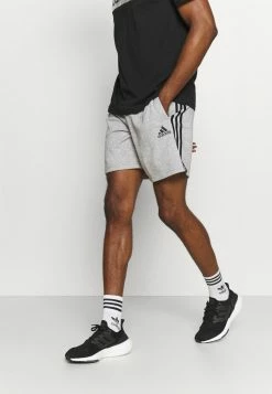 Adidas Performance ESSENTIALS FRENCH TERRY 3 STRIPES - Sports Shorts - Medium Grey Heather/black