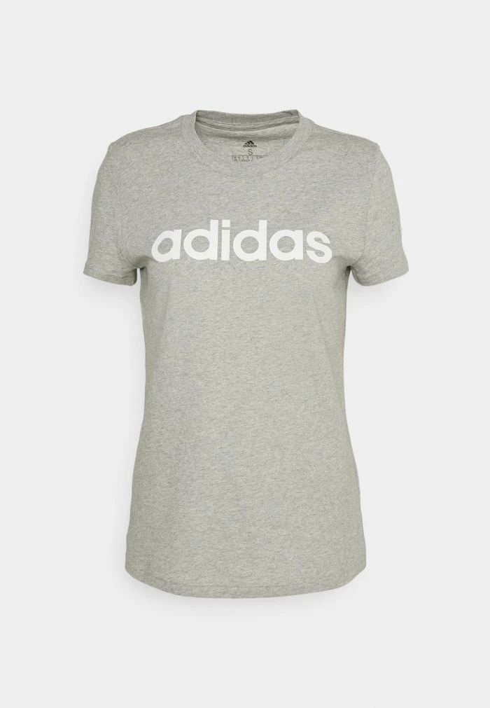 Adidas Performance LOUNGEWEAR ESSENTIALS SLIM LOGO - Print T-shirt - Medium Grey Heather/white 6 Adidas Performance LOUNGEWEAR ESSENTIALS SLIM LOGO - Print T-shirt - Medium Grey Heather/white - Image 4