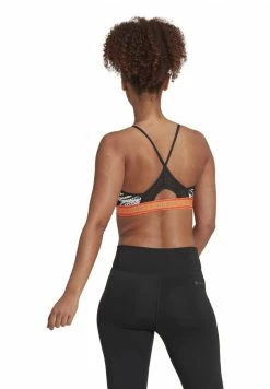Adidas Performance FARM BRA - Light Support Sports Bra - Black/app Signal Orange -adidas Performance Shop 2e0a49e9fdc047da882a020e88f02814
