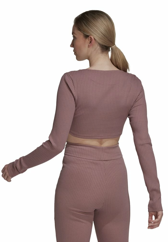 Adidas Performance W SL RIB CRO LS - Sports T-shirt - Brown 4 Adidas Performance W SL RIB CRO LS - Sports T-shirt - Brown - Image 2