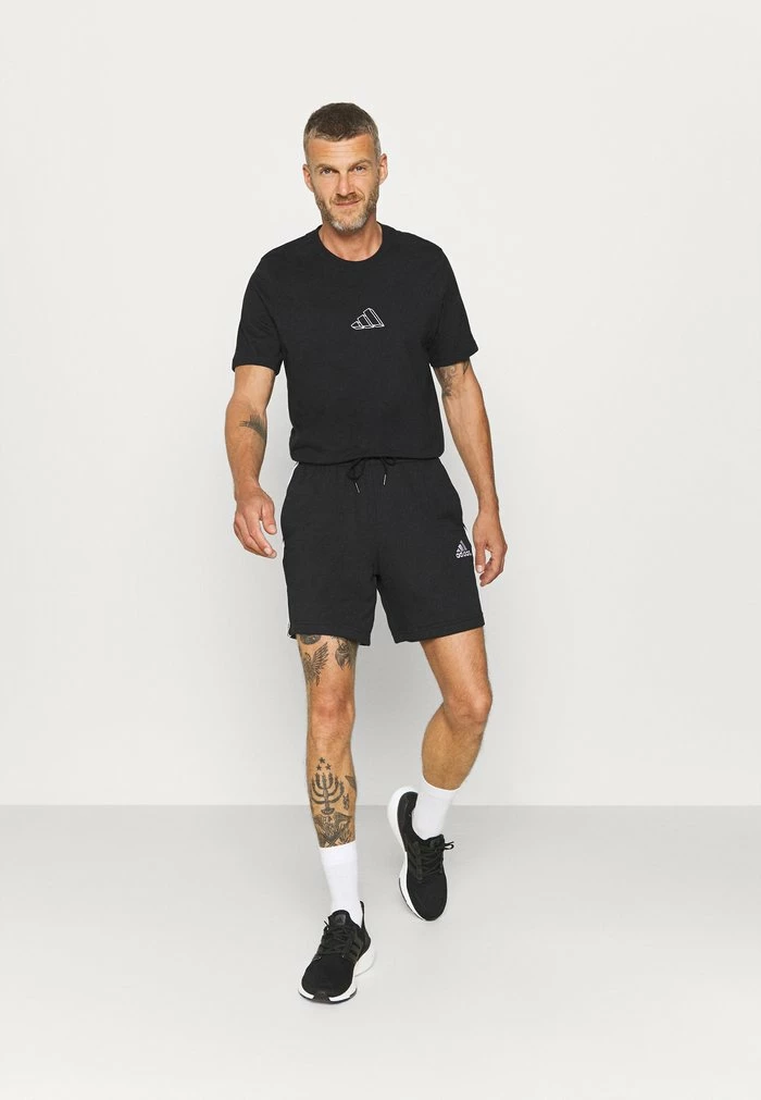 Adidas Performance ESSENTIALS FRENCH TERRY 3 STRIPES - Sports Shorts - Black/white 4 Adidas Performance ESSENTIALS FRENCH TERRY 3 STRIPES - Sports Shorts - Black/white - Image 2