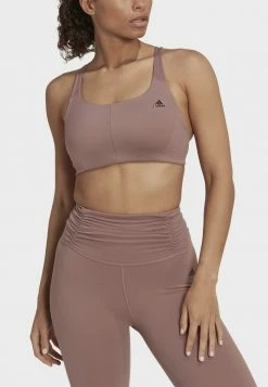 Adidas Performance BRA - Medium Support Sports Bra - Brown -adidas Performance Shop 31448b3e5dff4a848bb32d7cc9cfeb3c