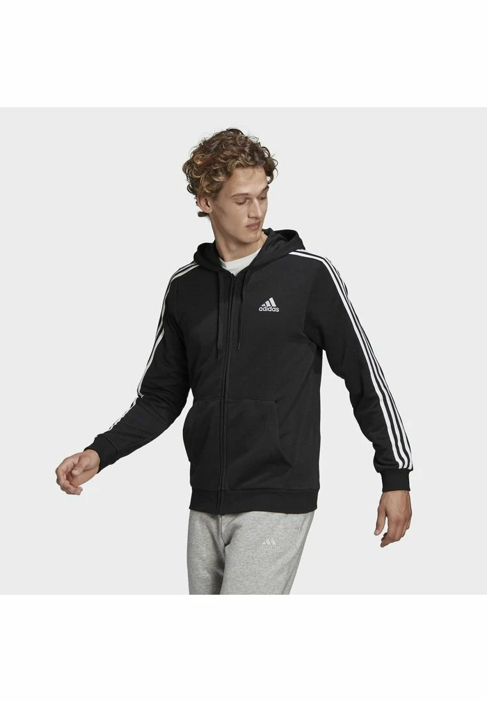 Adidas Performance ESSENTIALS FRENCH TERRY 3-STRIPES FULL-ZIP HOODIE - Zip-up Sweatshirt - Black 3 Adidas Performance ESSENTIALS FRENCH TERRY 3-STRIPES FULL-ZIP HOODIE - Zip-up Sweatshirt - Black