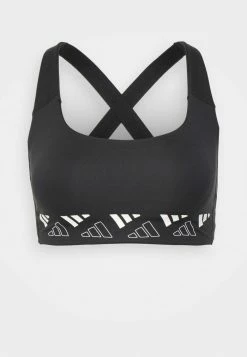 Adidas Performance LOGO - Medium Support Sports Bra - Black/white -adidas Performance Shop 32b1b2f048a54e9daf7bc04c1c2a9b39