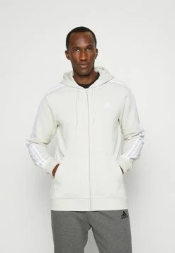 Adidas Performance ESSENTIALS 3 STRIPES FULL ZIP - Zip-up Sweatshirt - Alumina/white