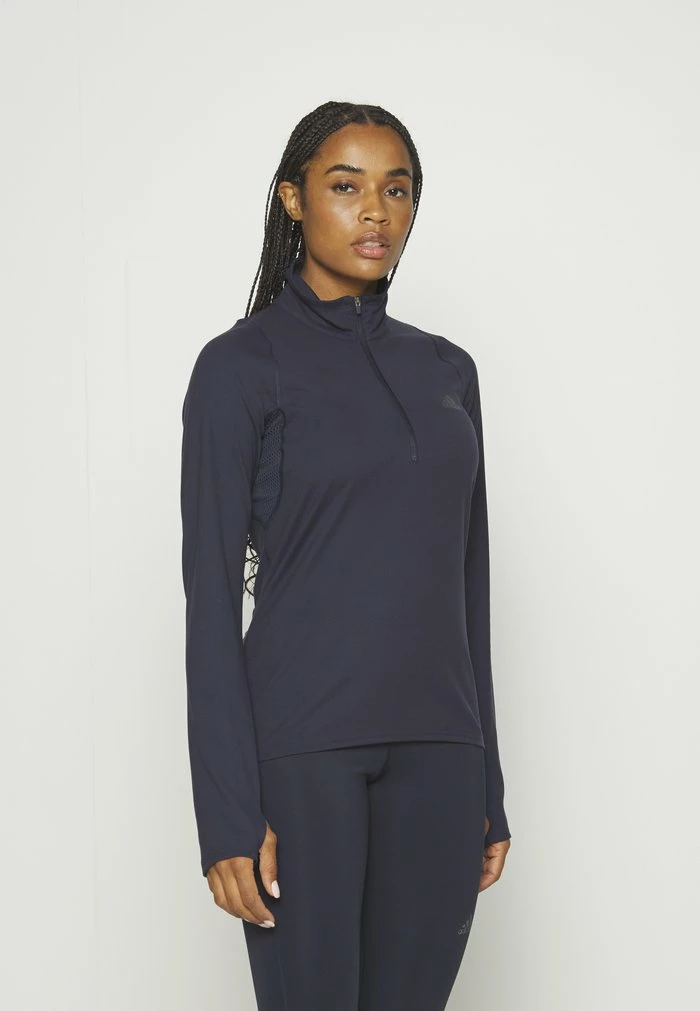 Adidas Performance FAST HALF-ZIP LONG SLEEVE - Long Sleeved Top - Legend Ink 3 Adidas Performance FAST HALF-ZIP LONG SLEEVE - Long Sleeved Top - Legend Ink