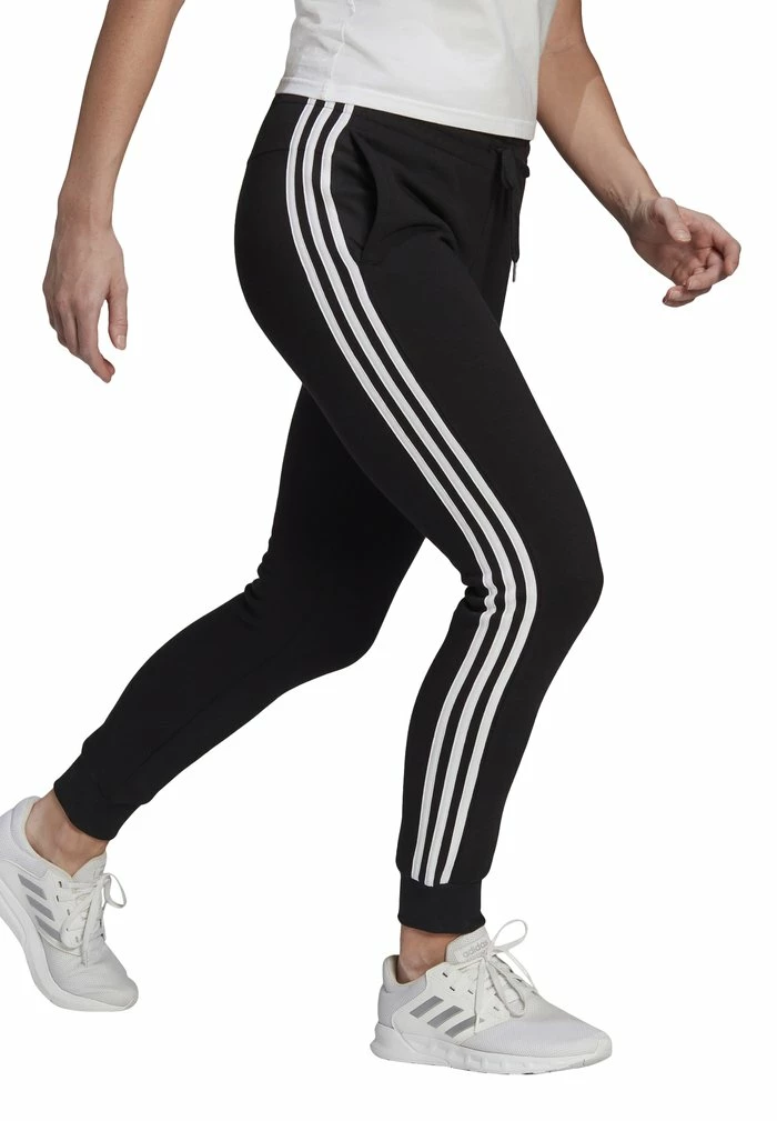 Adidas Performance ESSENTIALS FLEECE 3-STRIPES - Tracksuit Bottoms - Black/white 5 Adidas Performance ESSENTIALS FLEECE 3-STRIPES - Tracksuit Bottoms - Black/white - Image 3
