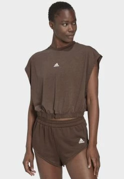Adidas Performance HYPERGLAM SLVL - Sports T-shirt - Brown
