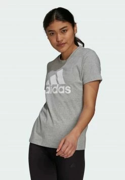 Adidas Performance LOUNGEWEAR ESSENTIALS LOGO - Print T-shirt - Grey
