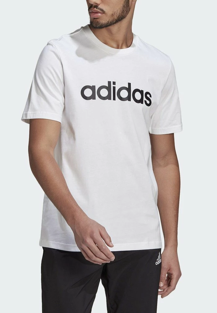 Adidas Performance M LIN SJ T - Print T-shirt - White Black 6 Adidas Performance M LIN SJ T - Print T-shirt - White Black - Image 4