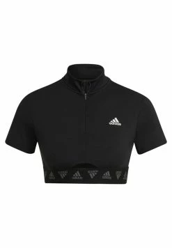 Adidas Performance CROP ZIP TEE - Print T-shirt - Black 15 Adidas Performance CROP ZIP TEE - Print T-shirt - Black -adidas Performance Shop 3e31fee53d294f0e8f228f7825ea963b