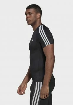 Adidas Performance TECHFIT 3-STRIPES - Print T-shirt - Black -adidas Performance Shop 3e7a7be00d5644808a44546aa94724ab