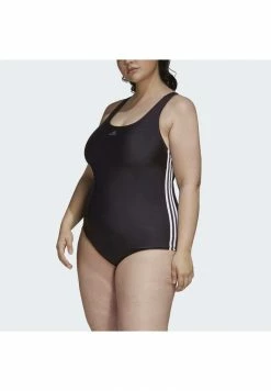 Adidas Performance FIT 3 STRIPES PRIMEBLUE SWIMSUIT PLUS SIZE - Swimsuit - Black -adidas Performance Shop 4041940e8bd948c188edebdffc58e48d