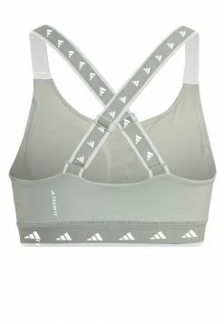 Adidas Performance POWER IMPACT MEDIUM-SUPPORT TECHFIT - Medium Support Sports Bra - Linen Green White -adidas Performance Shop 42959ddf56e545ee83c03e57cd27d16a