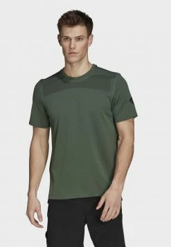 Adidas Performance WORKOUT FRONT RACK IMPACT PRINTED - Sports T-shirt - Green