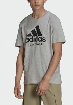 Adidas Performance FOOTBALL LOGO TEE - Print T-shirt - Medium Grey Heather -adidas Performance Shop 45eed071107245dda260f59ced605fde