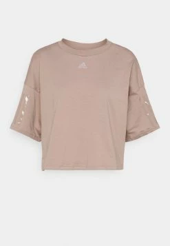 Adidas Performance BOXY - Print T-shirt - Chalkybrown