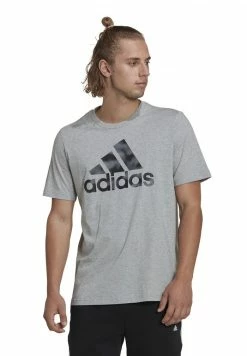 Adidas Performance CAMO - Print T-shirt - Medium Grey Heather