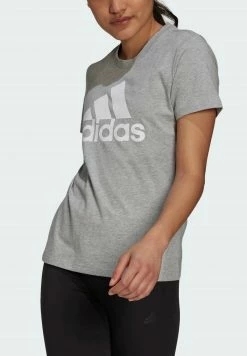 Adidas Performance LOUNGEWEAR ESSENTIALS LOGO - Print T-shirt - Grey -adidas Performance Shop 4986d5a5b3ef488da171b73dbeb36450