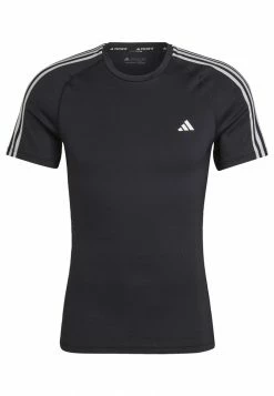 Adidas Performance TECHFIT 3-STRIPES - Print T-shirt - Black -adidas Performance Shop 4b10ffcdf8484b3c9c73552f107cb6e7