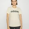 Adidas Performance LOUNGEWEAR ESSENTIALS SLIM LOGO - Print T-shirt - Ecru/black -adidas Performance Shop 4cf05794545440bebd5a58bd7bff2aca