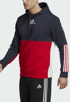 Adidas Performance ESSENTIALS COLORBLOCK FLEECE - Hoodie - Blue -adidas Performance Shop 513da49ee2c44feab67e292b5d6f640f