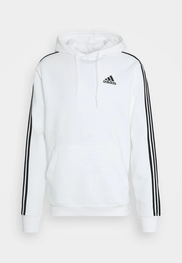 Adidas Performance 3 STRIPES ESSENTIALS - Hoodie - White/black 3 Adidas Performance 3 STRIPES ESSENTIALS - Hoodie - White/black