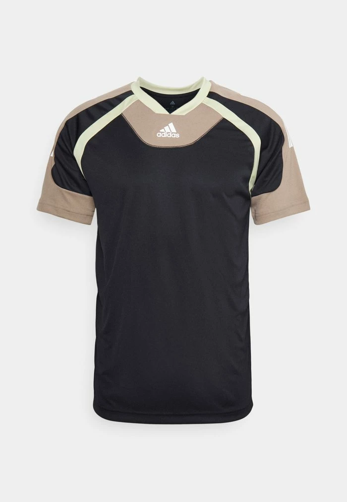 Adidas Performance TRAINING TEE MEN - Sports T-shirt - Black/chalky Brown/white 3 Adidas Performance TRAINING TEE MEN - Sports T-shirt - Black/chalky Brown/white