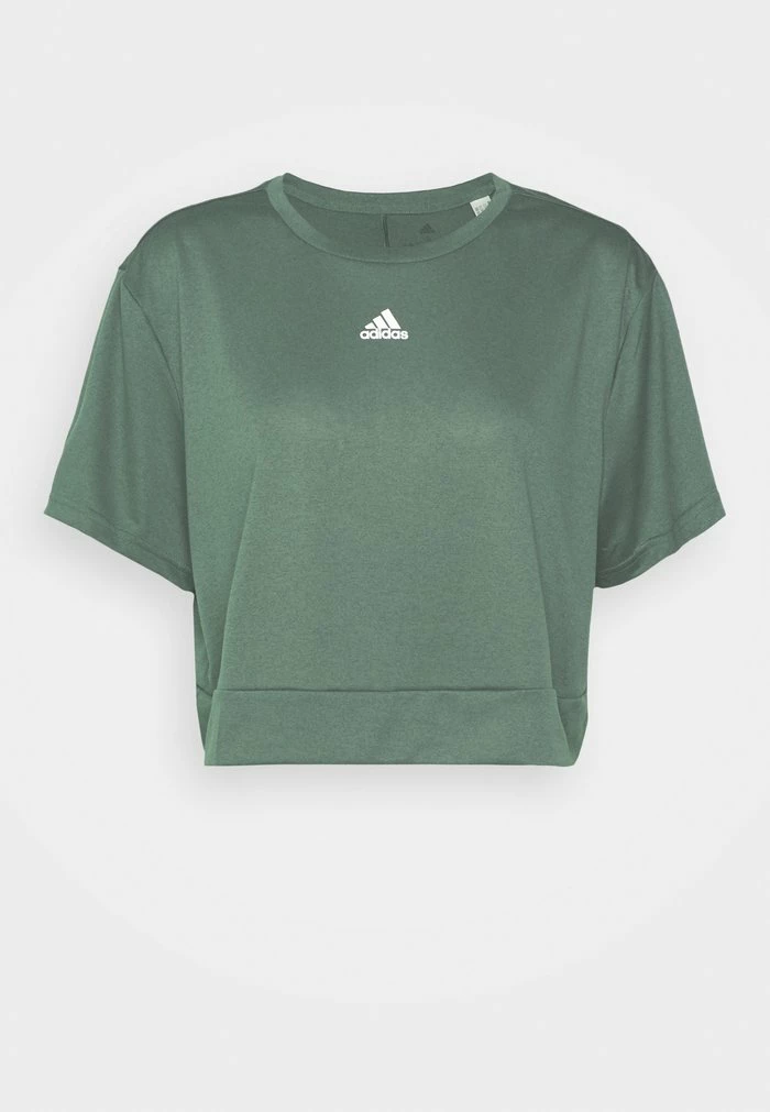 Adidas Performance CROP - Basic T-shirt - Green Oxide/white 8 Adidas Performance CROP - Basic T-shirt - Green Oxide/white - Image 6