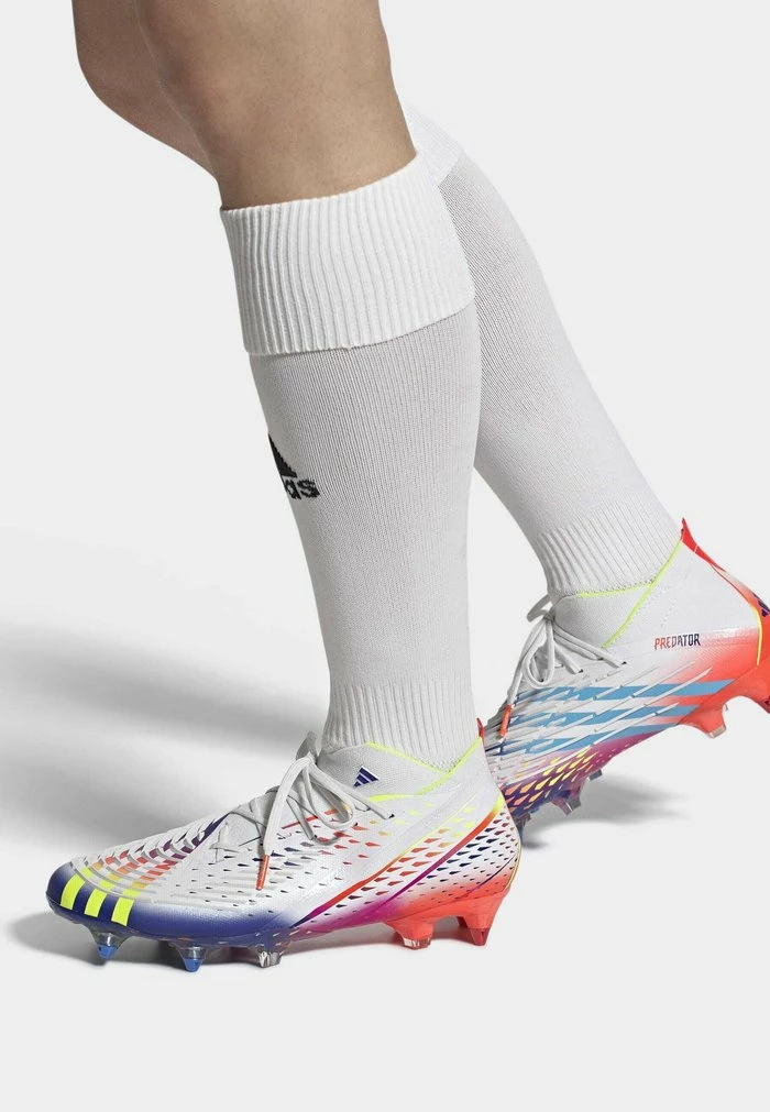 Adidas Performance PREDATOR EDGE - Screw-in Stud Football Boots - Cloud White Solar Yellow Power Blue 3 Adidas Performance PREDATOR EDGE - Screw-in Stud Football Boots - Cloud White Solar Yellow Power Blue