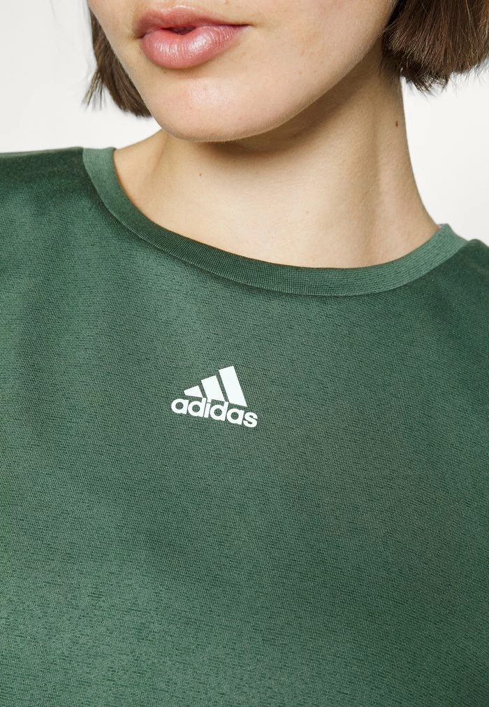 Adidas Performance CROP - Basic T-shirt - Green Oxide/white 9 Adidas Performance CROP - Basic T-shirt - Green Oxide/white - Image 7