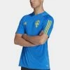 Adidas Performance SWEDEN SVFF TRAINING - Football Shirt - Glow Blue Eqt Yellow -adidas Performance Shop 5e6ba99aa80142da84b8332b3d476232